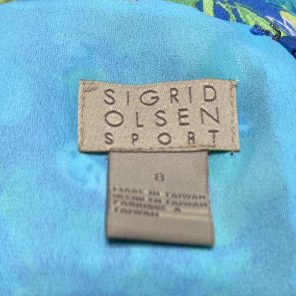 Sigrid Olson Sport dress blue floral size 8 - Picture 6 of 6